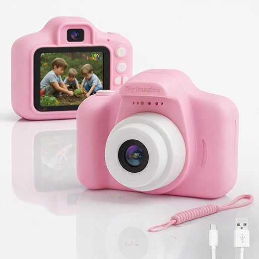 Toy Imagine Kids Digital Camera Toy 3.0MP 1080P Video Camera with 2-Inch Screen & 32GB Capacity USB Rechargeable with Games,Filters,Time-Lapse Educational Birthday Gift for Boys & Girls Age 3–12(Blue)